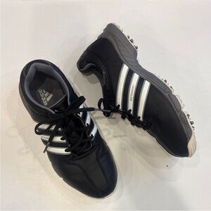 Adidas Black and White Adidas 360 Traxion Unisex Golf Shoes